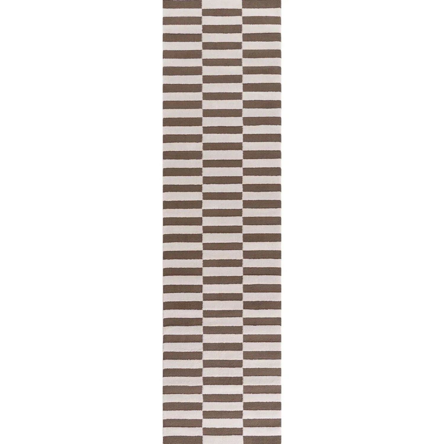 Loft_Striped_Brown_Rug_runner - Bobobiy