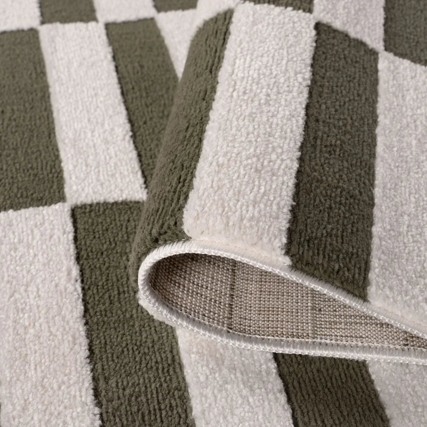 Loft_Striped_Green_Rug_folded - Bobobiy