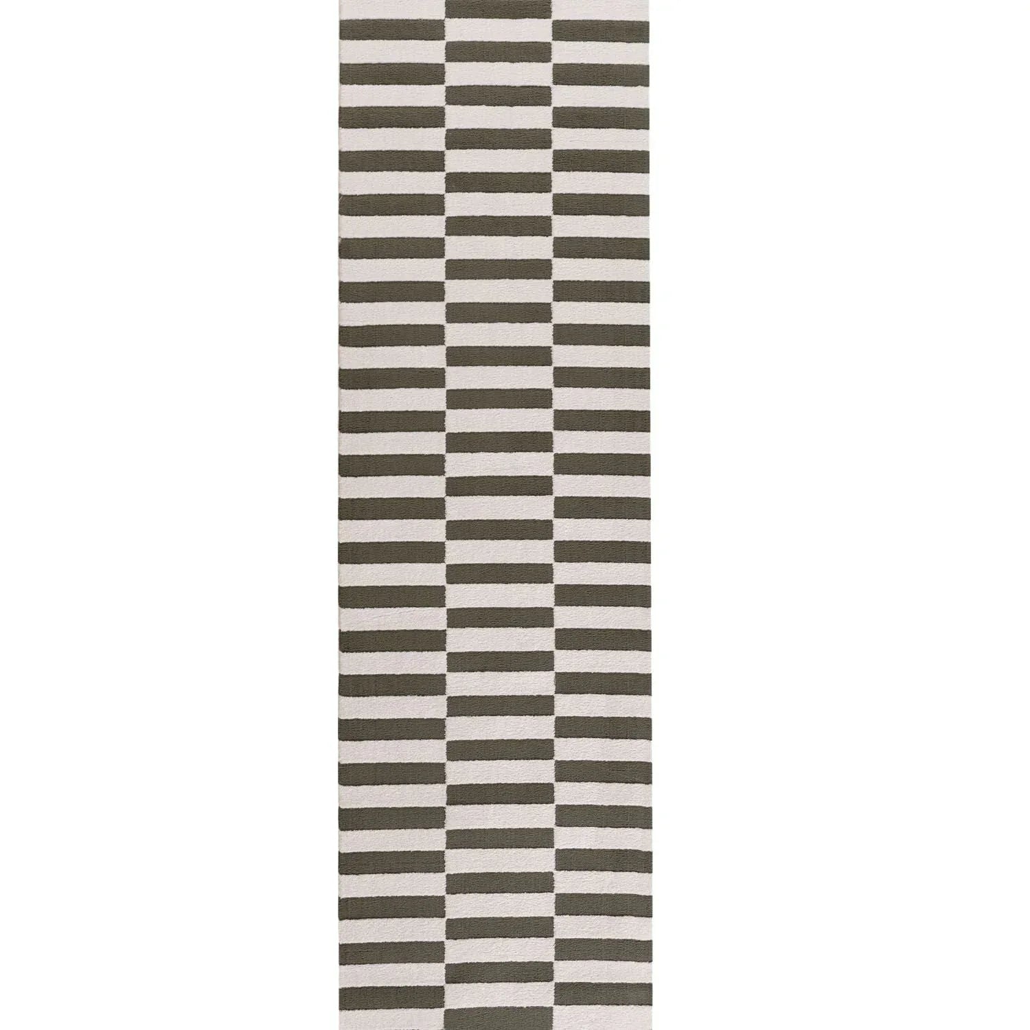 Loft_Striped_Green_Rug_runner - Bobobiy