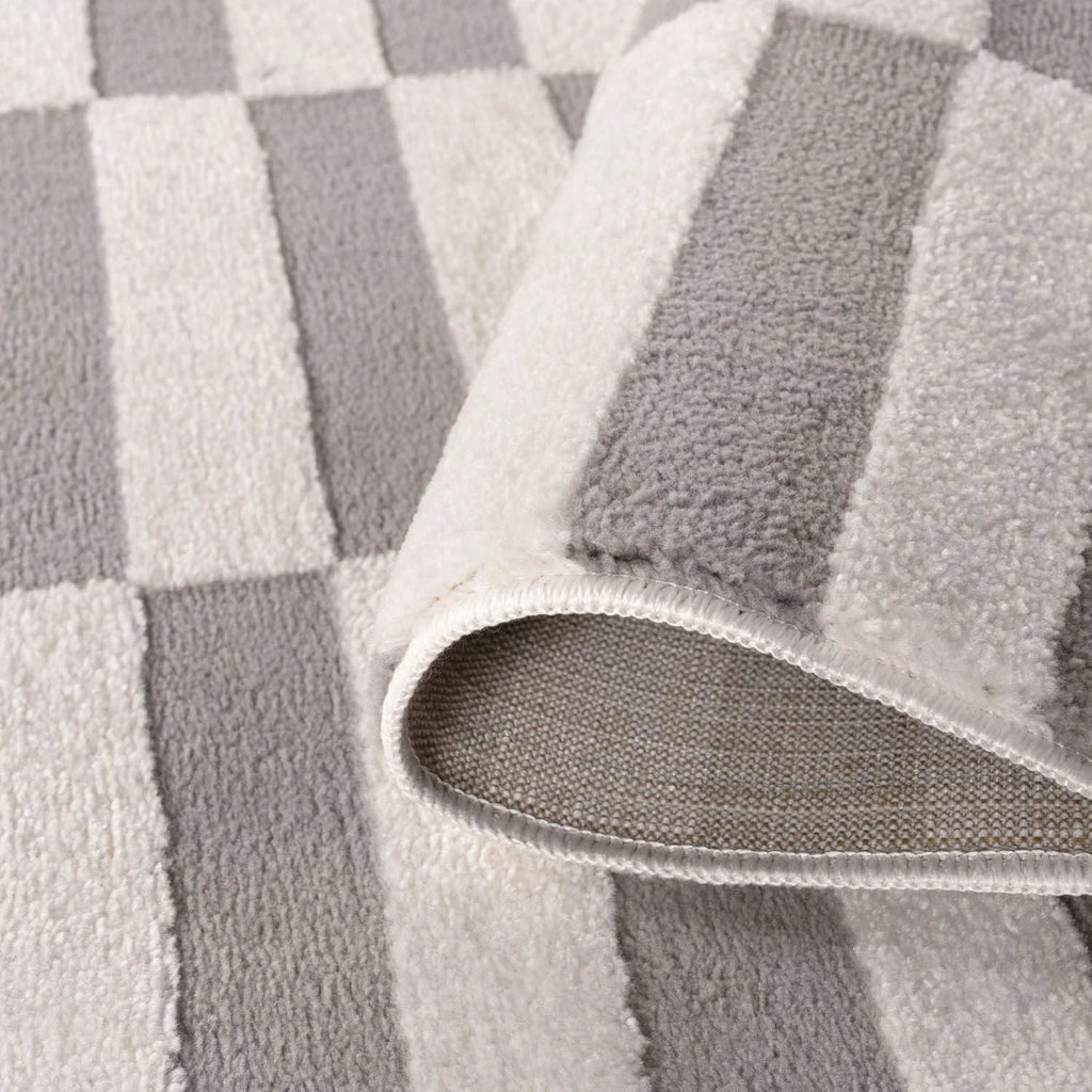 Loft_Striped_Grey_Rug_folded - Bobobiy