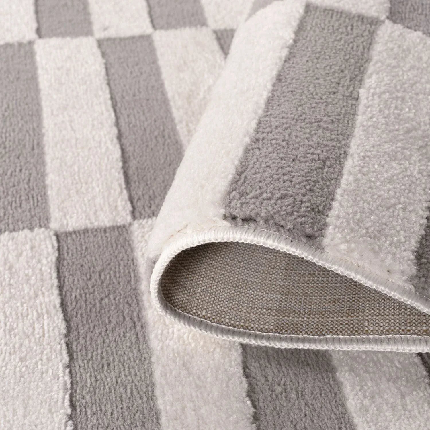 Loft_Striped_Grey_Rug_folded - Bobobiy