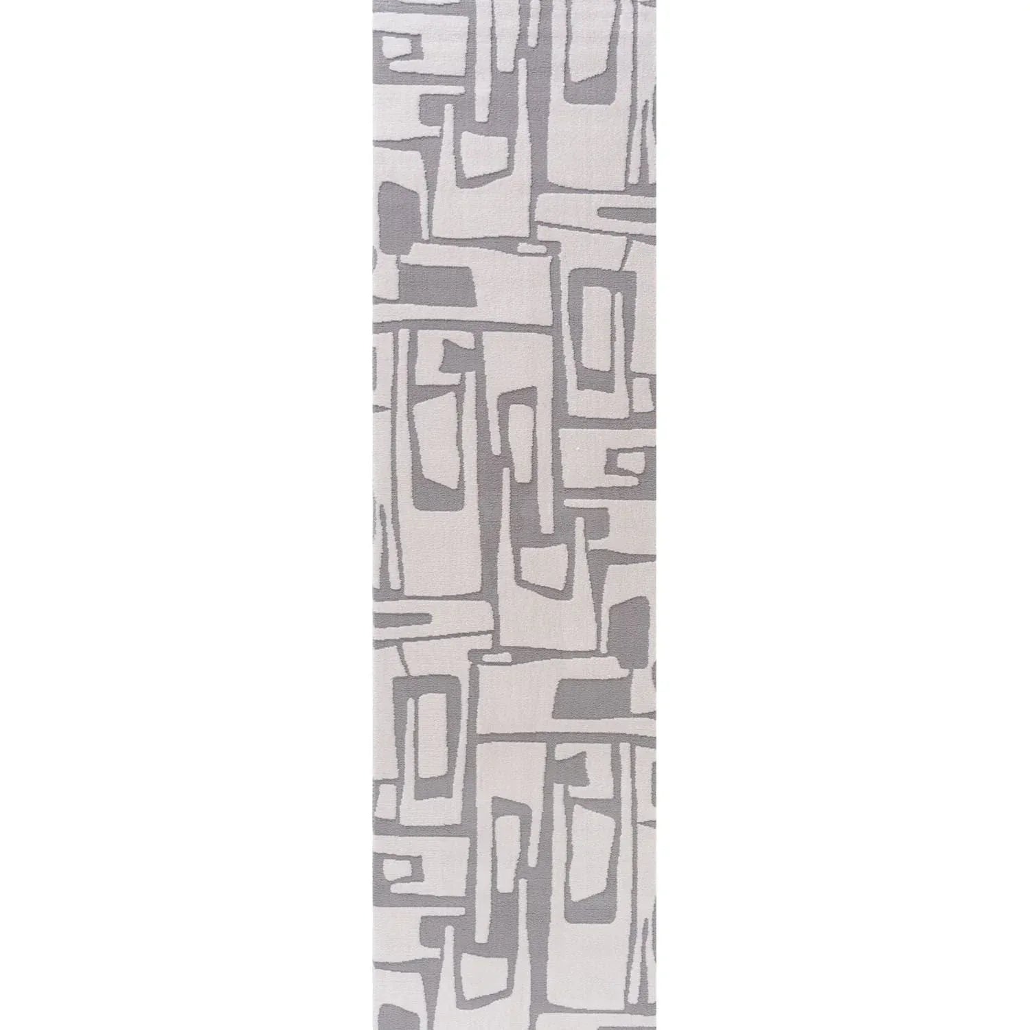 Loft_abstract_grey_ivory_runner - Bobobiy