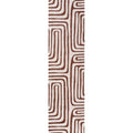Geometric rug section with terracotta outline lines on cream background