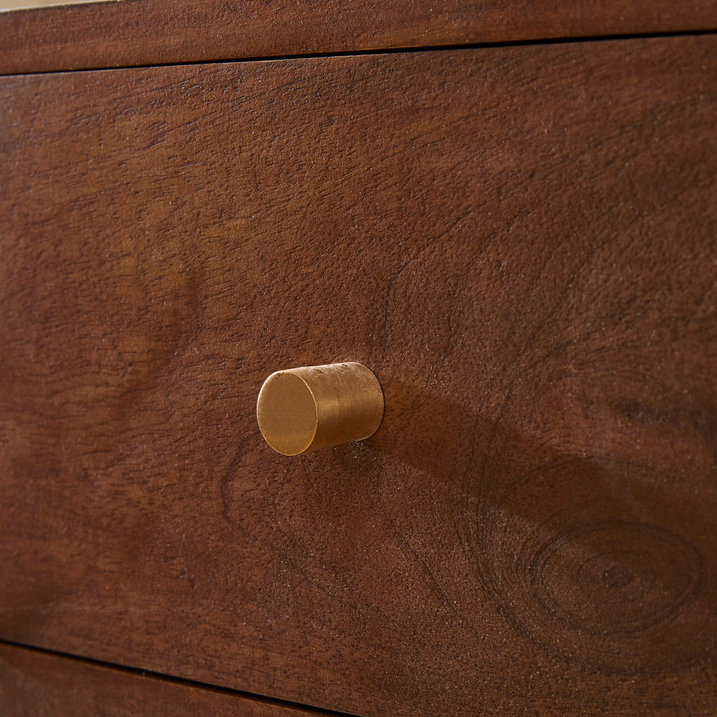 Scandinavian Walnut Logan Narrow Bedside Table