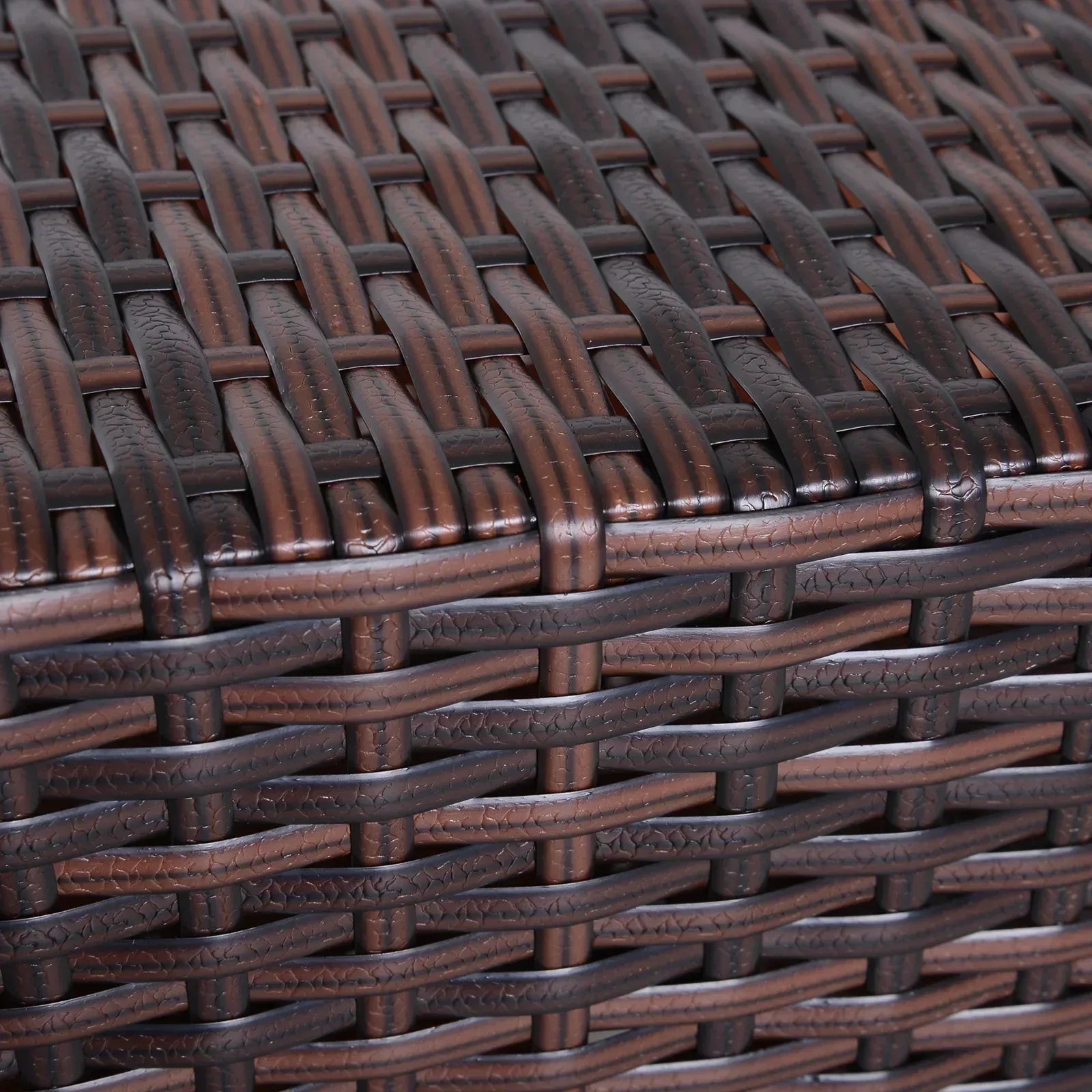 Rattan Outdoor Coffee Table, Wicker Garden Patio Bistro Side Table with Umbrella Hole and Storage Space for Balcony, Porch, Brown - Bobobiy