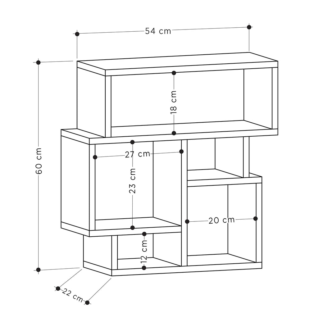 Side end table dimensions diagram with height and width measurements shown