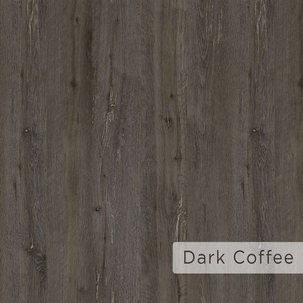 Dark coffee wood grain finish swatch for a modern side table
