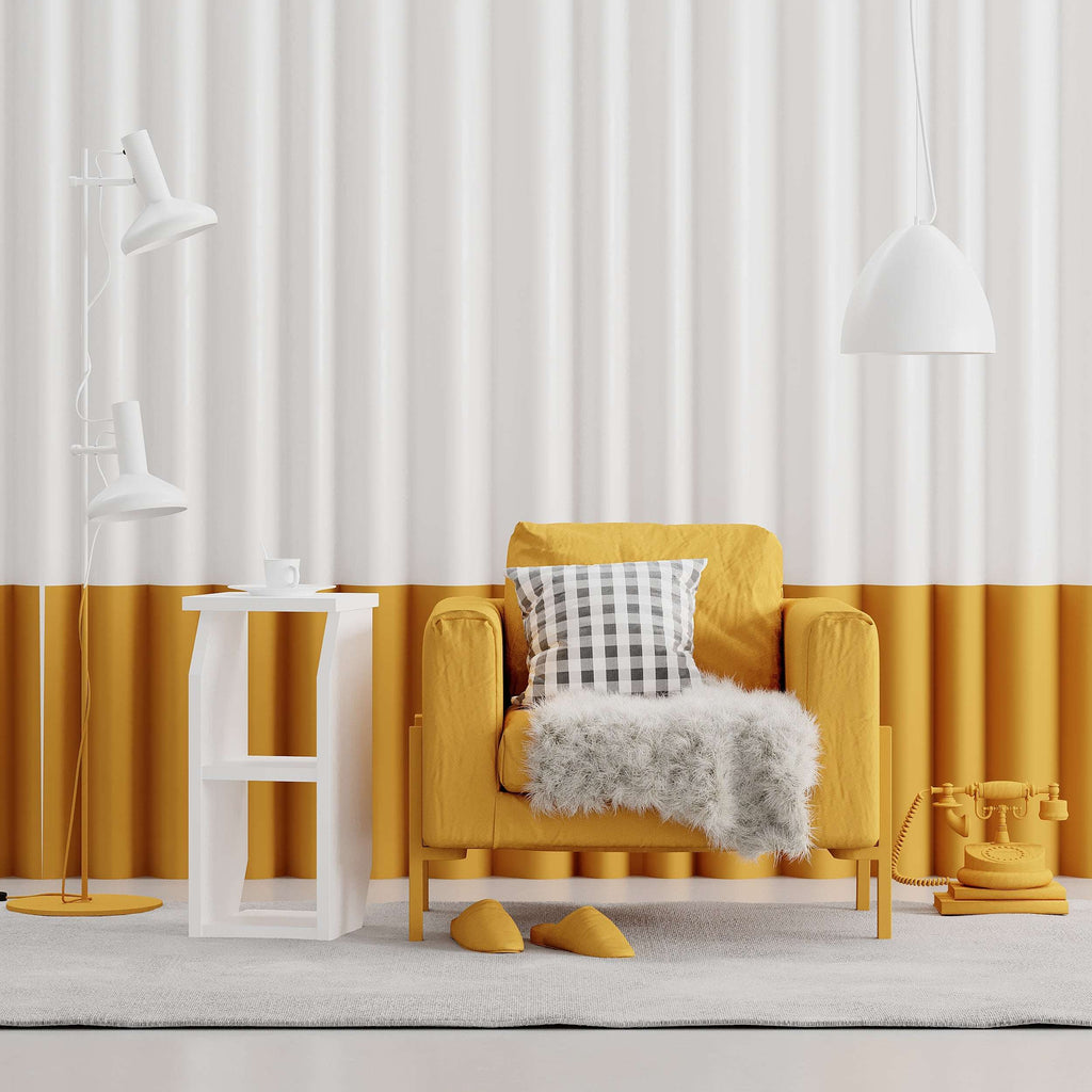 White modern side table with open shelf storage and wide tabletop