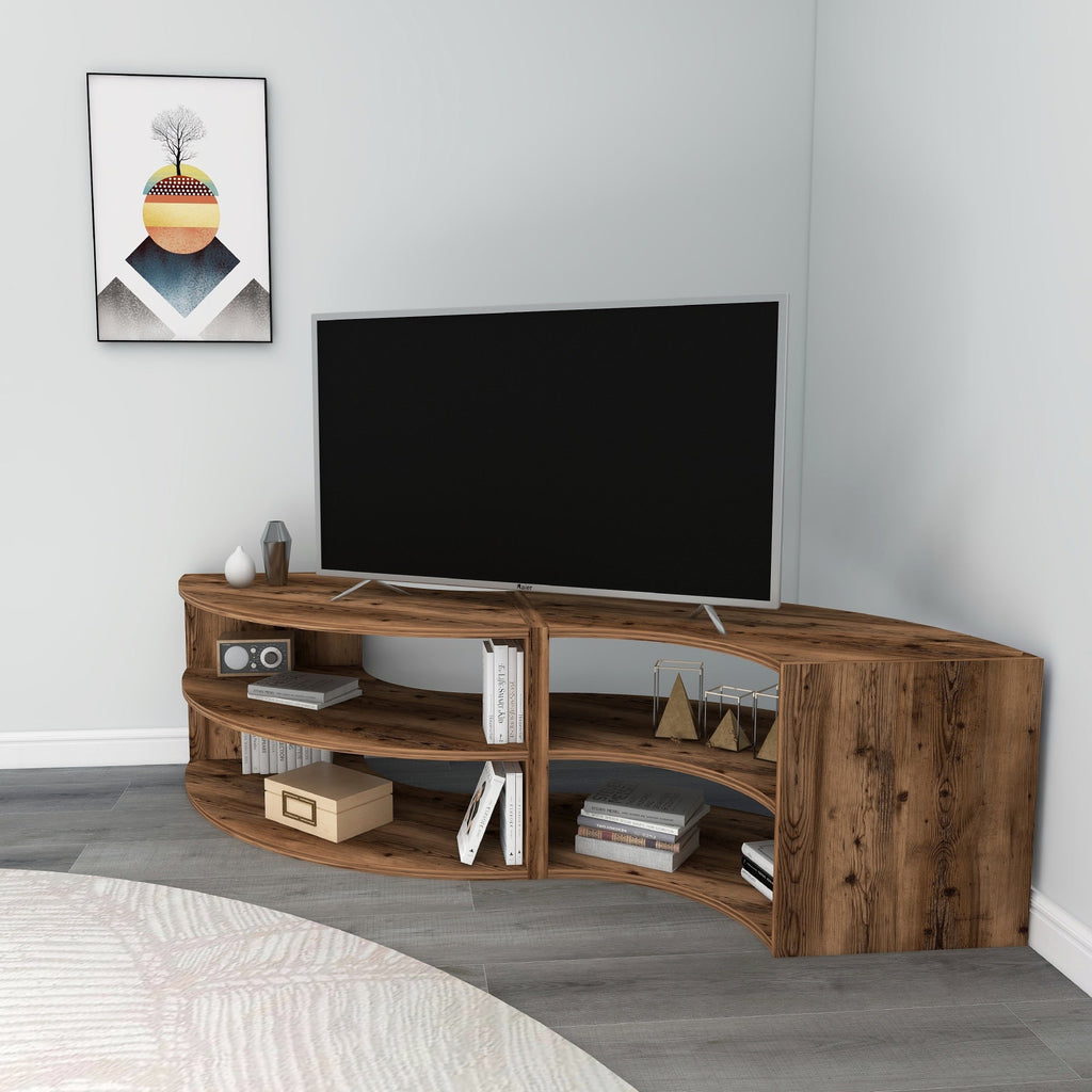 Melitta Corner TV Stand with Shelving Unit