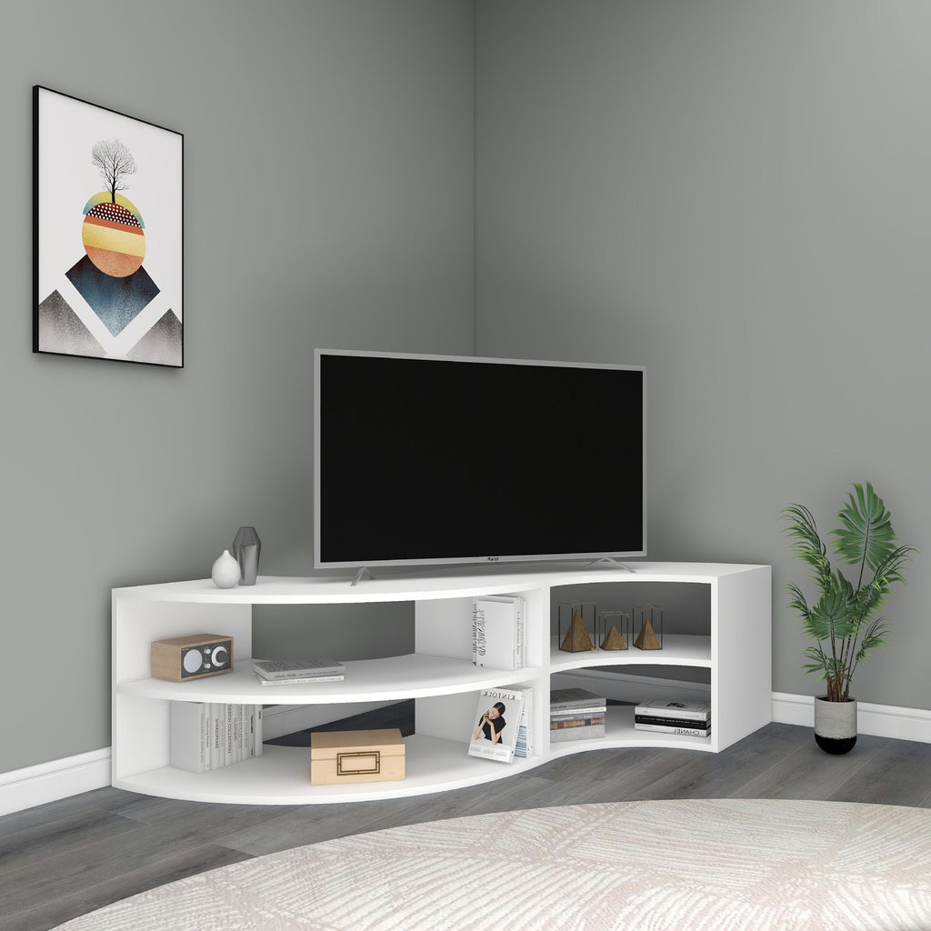 Melitta Corner TV Stand with Shelving Unit