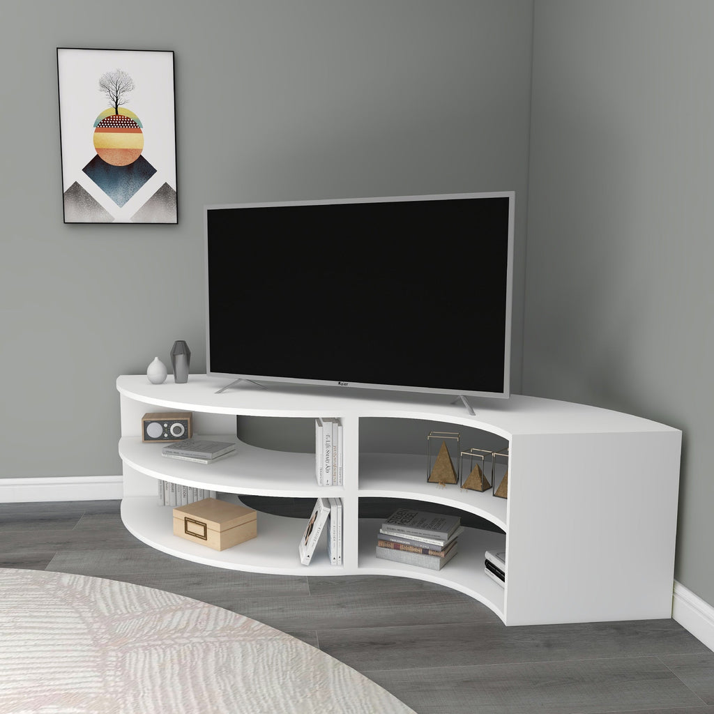 Melitta Corner TV Stand with Shelving Unit