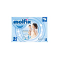 Molfix mini size 2 baby diaper box, light blue tape-on packaging
