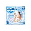 Molfix nappy pants box with junior size and 5-way flex label
