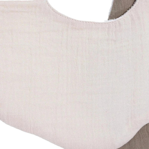 Messy Duck Muslin Petal Baby Bib Pack of 2 - Cream & Taupe