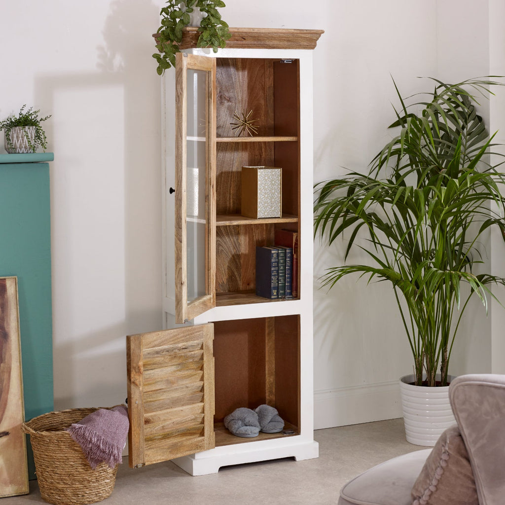 Bianco Solid Mango Wood Bookcase   White