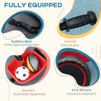 Kids tricycle safety belt, grippy handle, front basket, and puncture-resistant wheels
