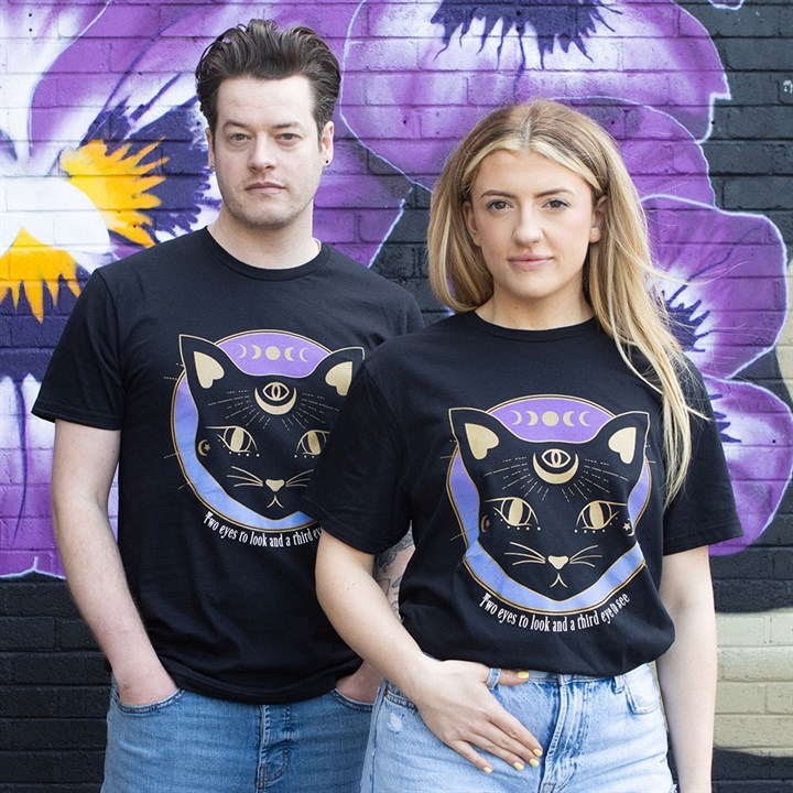 Mystic Mog Black Cat Unisex T-shirt Size XXL
