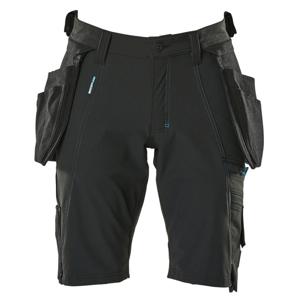 Mascot-Advanced-17149-Water-Repellent-Stretch-Work-Shorts-Black-Workwear-Nation-Ltd-4898 - Bobobiy