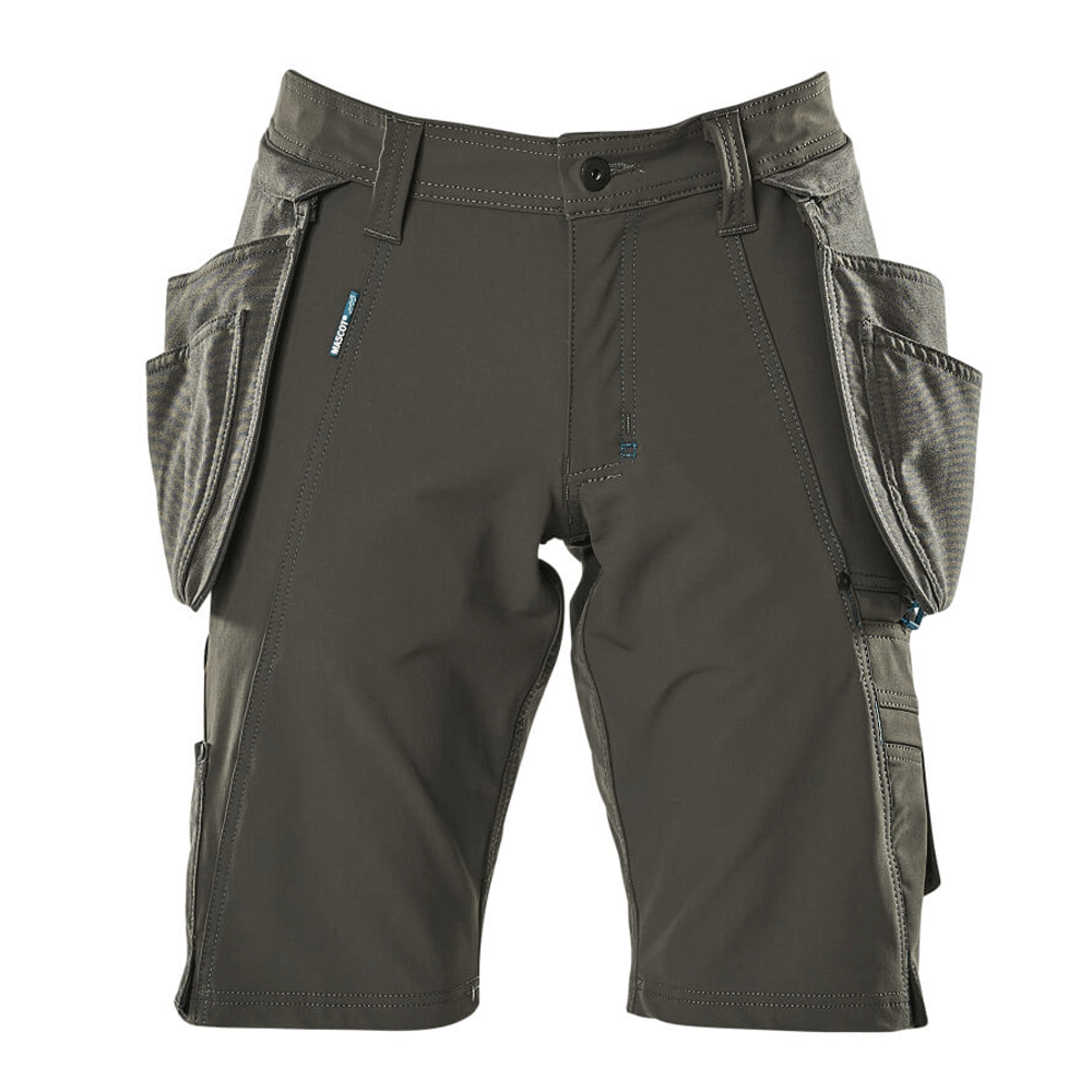 Mascot-Advanced-17149-Water-Repellent-Stretch-Work-Shorts-Grey-Workwear-Nation-Ltd-7349 - Bobobiy