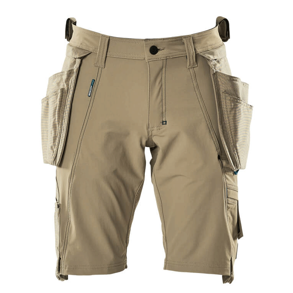 Mascot-Advanced-17149-Water-Repellent-Stretch-Work-Shorts-Khaki-Workwear-Nation-Ltd-9385 - Bobobiy