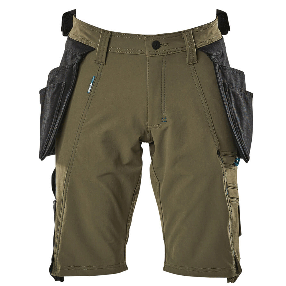 Mascot-Advanced-17149-Water-Repellent-Stretch-Work-Shorts-Moss-Green-Workwear-Nation-Ltd-6159 - Bobobiy
