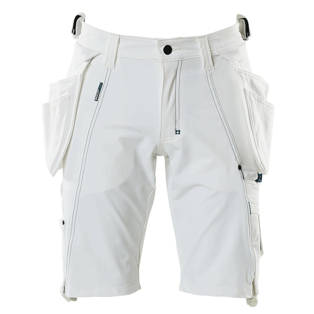 Mascot-Advanced-17149-Water-Repellent-Stretch-Work-Shorts-White-Workwear-Nation-Ltd-6183 - Bobobiy
