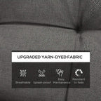 Charcoal grey textured cushion fabric with tufted quilting detail