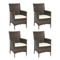 4 PC Rattan Chair Set, Patio Sofa Chairs Set, Cushioned Outdoor Rattan Furniture - Bobobiy