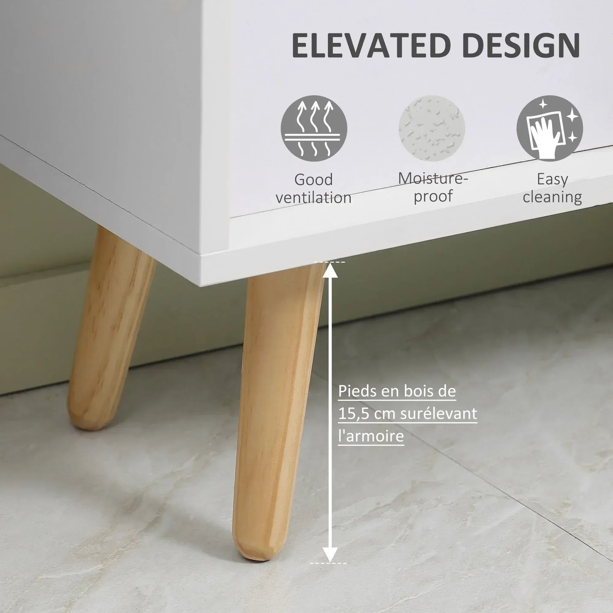 Freestanding 4 Cube Unit Cabinet Unit w/ 3 Fabric Drawers Handles Home Office Storage Shelves - Bobobiy