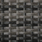 Grey rattan wicker weave close-up with woven pattern texture