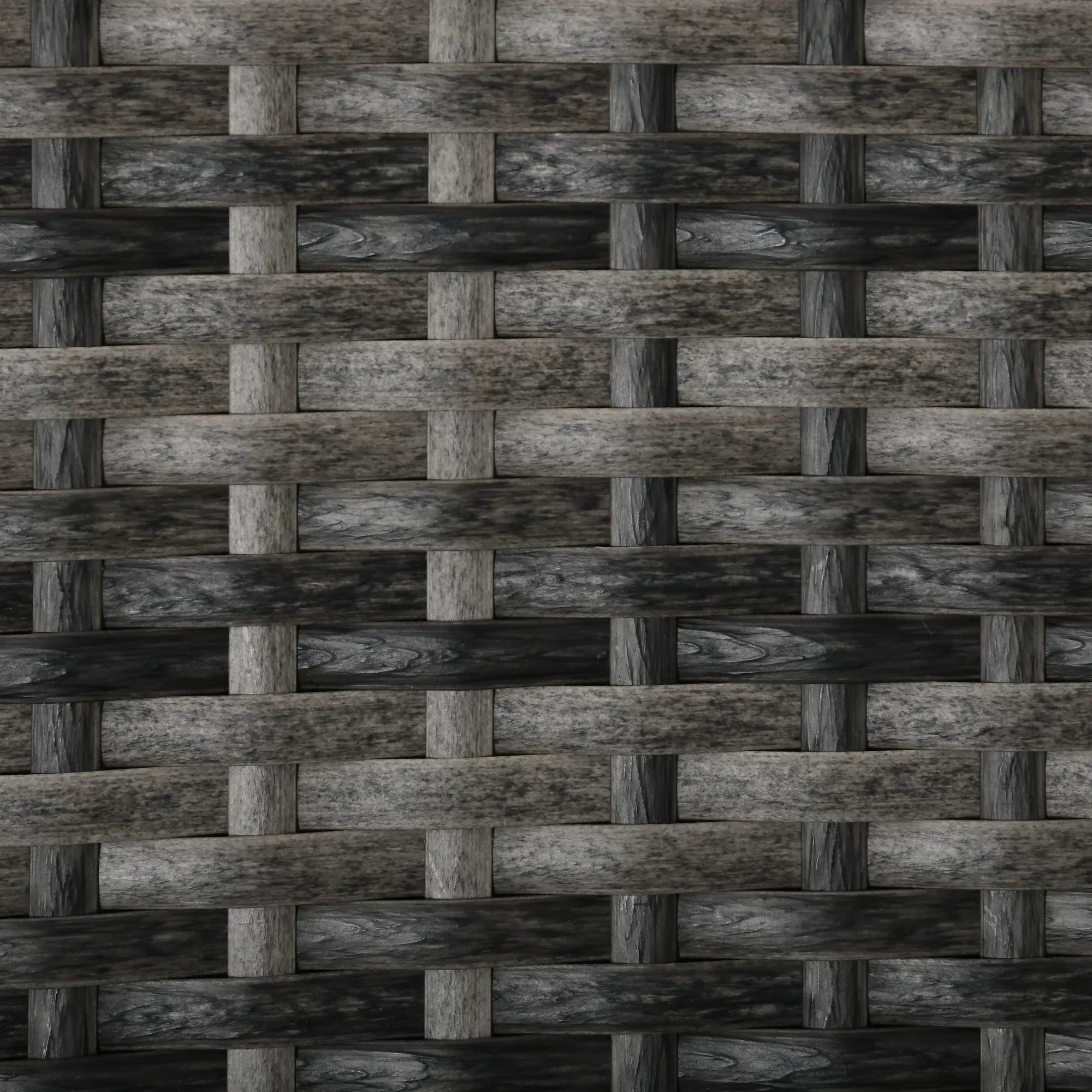 3 Pieces Rattan Bistro Set, Wicker Garden Furniture Set with 2-Tier Coffee Table and Chairs, Washable Cushions, for Outdoor Patio Balcony, Mixed Grey - Bobobiy