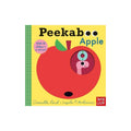 Nosy Crow Peekaboo Apple board book cover, bright red apple with mirror window