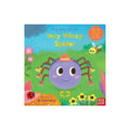 Sing-along picture book cover with friendly purple spider character in a garden scene