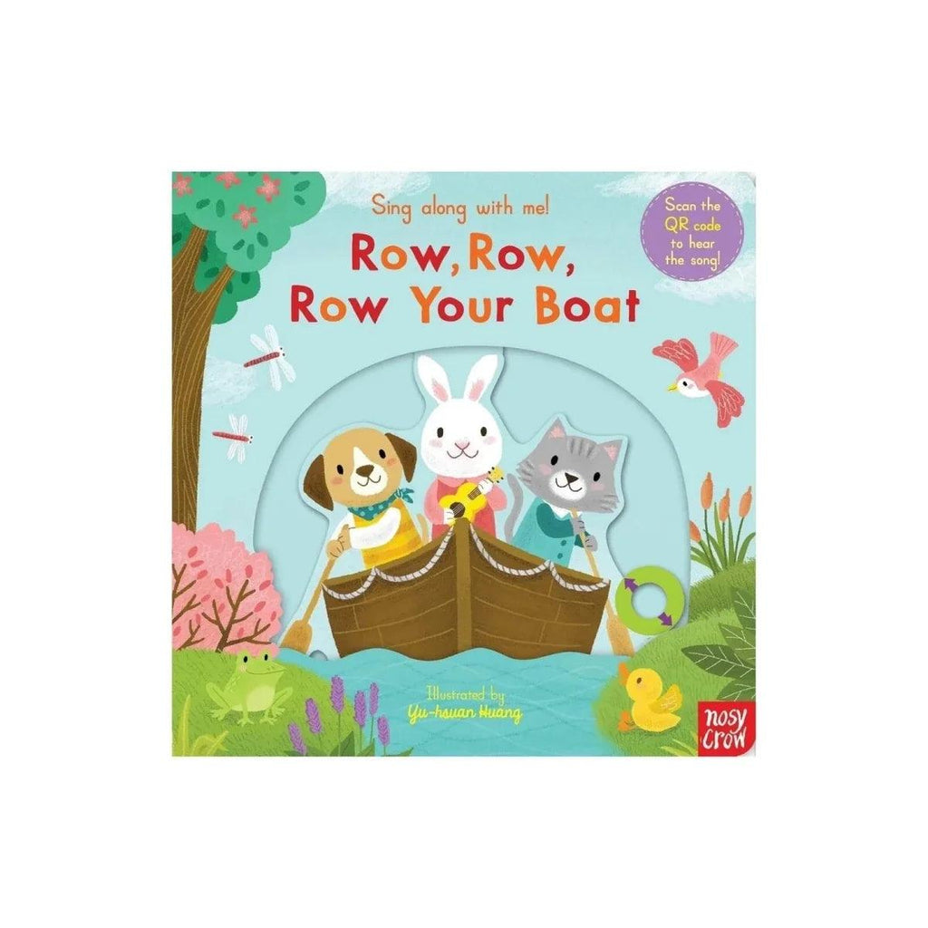 Sing-along picture book cover for Row, Row, Row Your Boat with animals on a boat