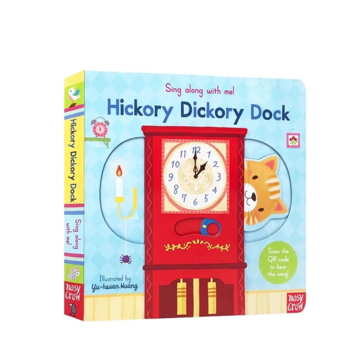 Sing-along board book with blue cover, red timer center, and animal graphics