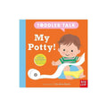Nosy Crow toddler talk board book cover, orange design with “My Potty!” and child illustration
