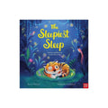 Hardcover children's book with blue cover and sleeping tiger illustration