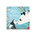 Children's picture book cover with pandas in bamboo and blue title text