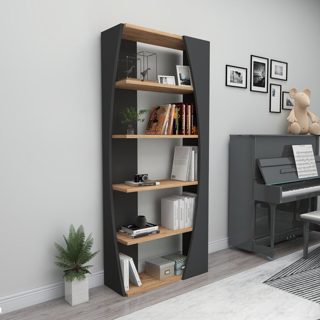 Bookcase Bookshelf Shelving Unit with 5 Tier Open Shelves Nestor