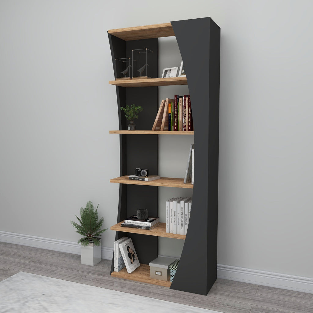 Bookcase Bookshelf Shelving Unit with 5 Tier Open Shelves Nestor