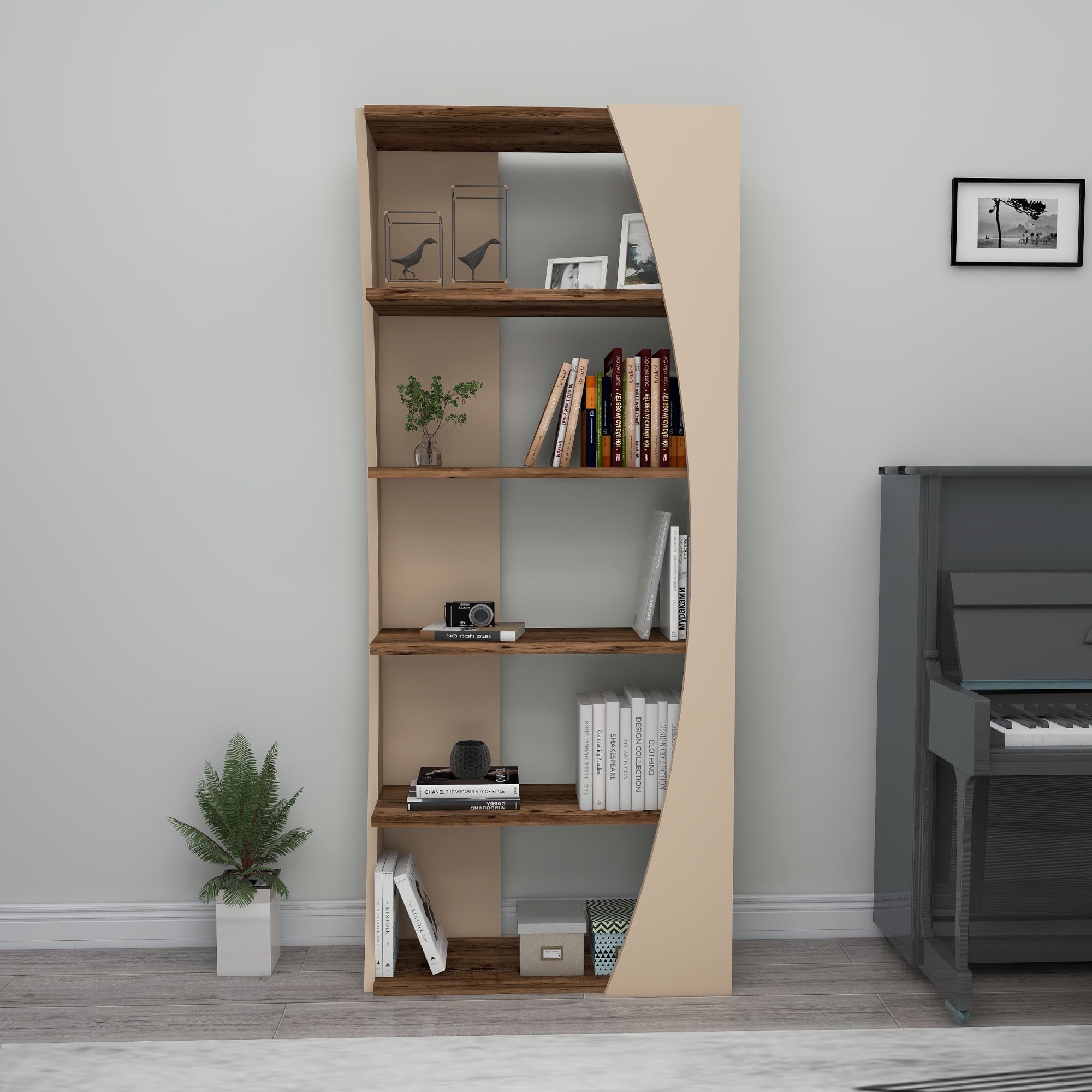 Bookcase Bookshelf Shelving Unit with 5 Tier Open Shelves Nestor
