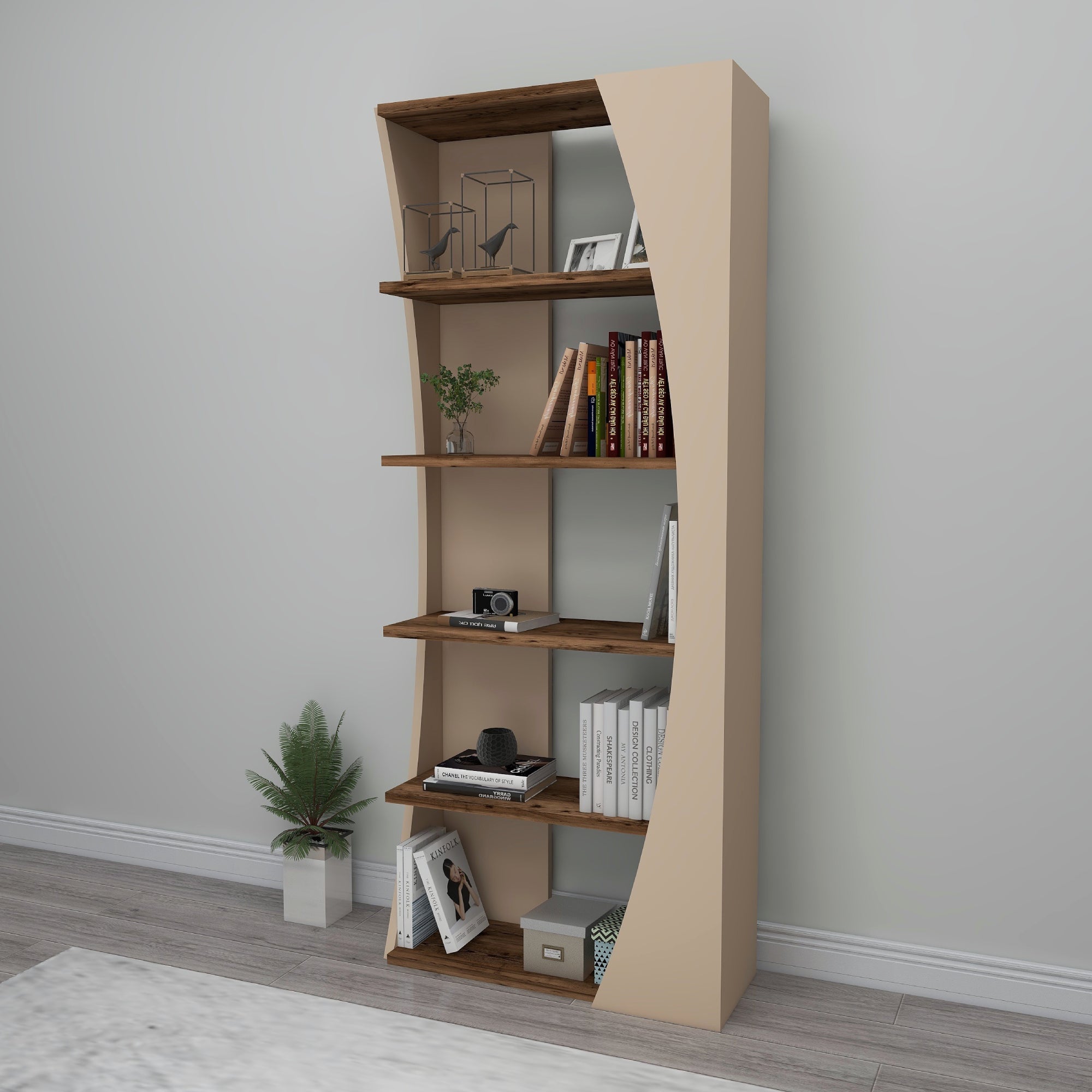 Bookcase Bookshelf Shelving Unit with 5 Tier Open Shelves Nestor