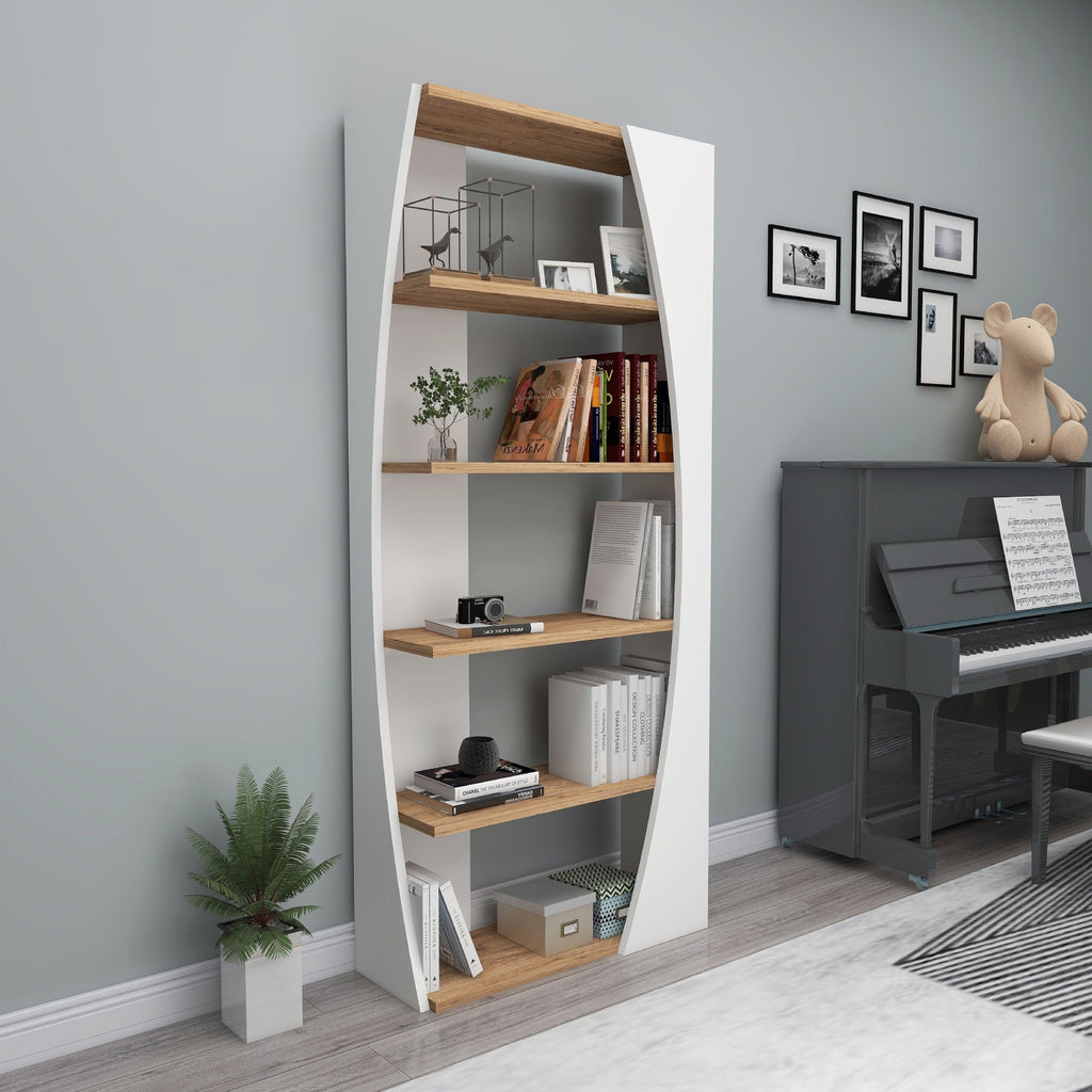 Bookcase Bookshelf Shelving Unit with 5 Tier Open Shelves Nestor