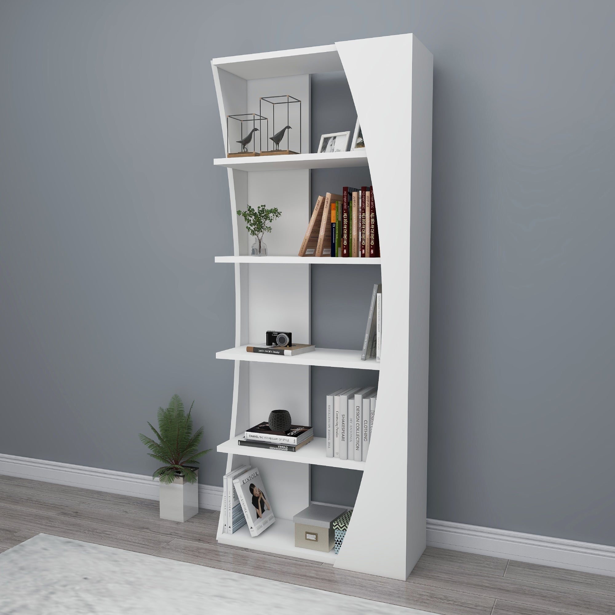 Bookcase Bookshelf Shelving Unit with 5 Tier Open Shelves Nestor