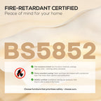 Fire-retardant certification graphic for furniture materials