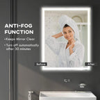 Anti-fog LED bathroom mirror with illuminated frame for clearer reflection