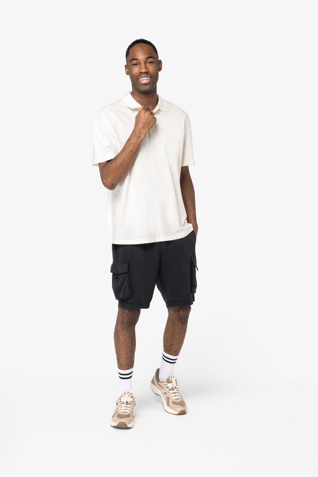 Organic Drop Shoulder Polo Shirt: Mens