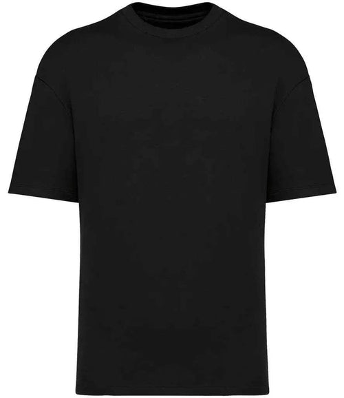 Oversized black unisex T-shirt with crew neck and short sleeves