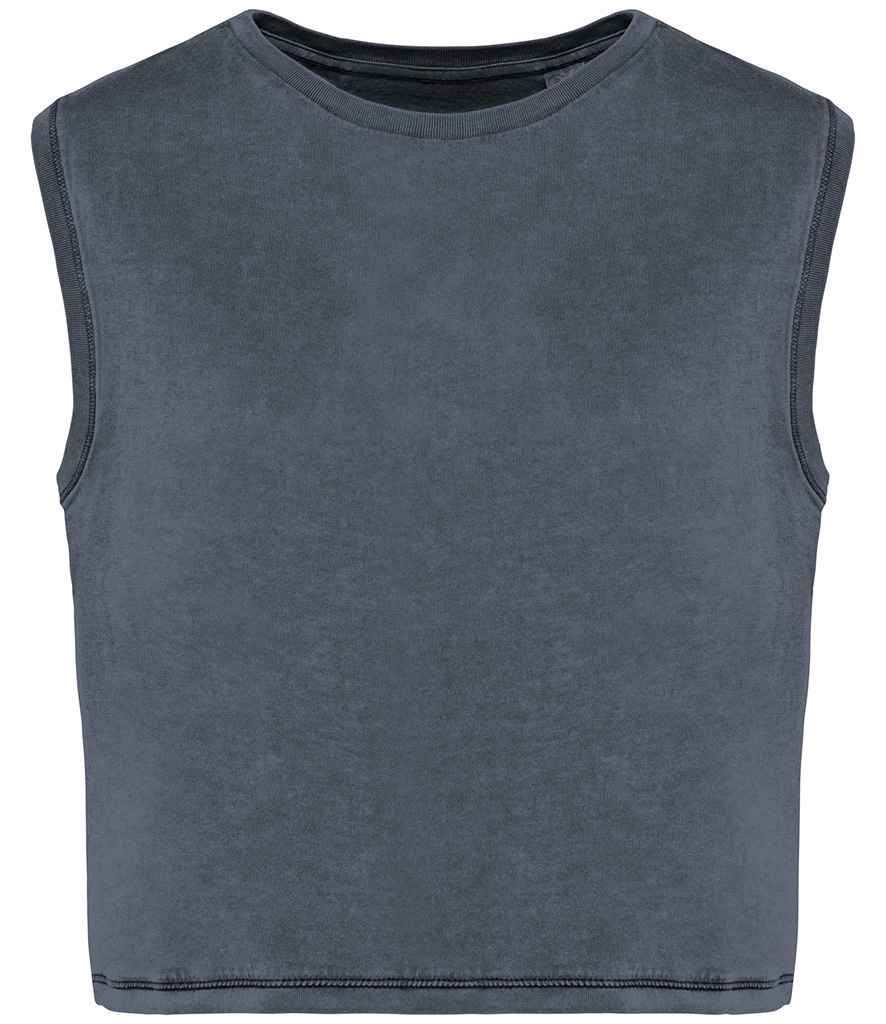 Organic Faded Cropped Tank Top: Womens