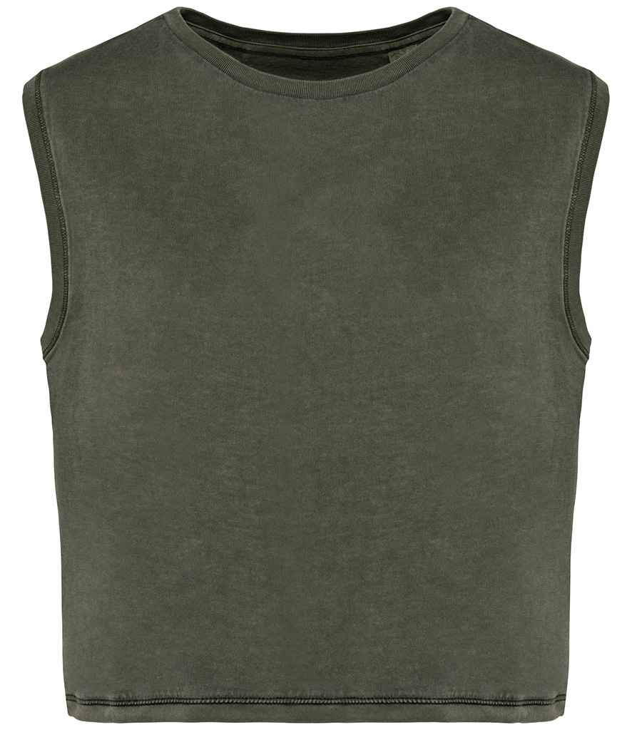 Organic Faded Cropped Tank Top: Womens